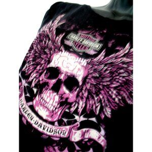 Harley-Davidson Women’s Tee Purple Skeleton/Wings St. Cloud MN.- Size L